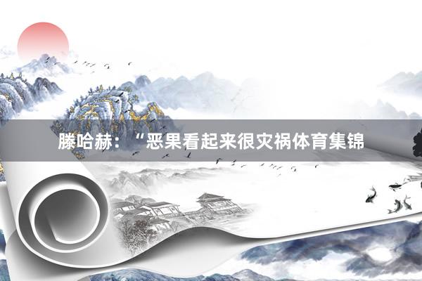 滕哈赫：“恶果看起来很灾祸体育集锦