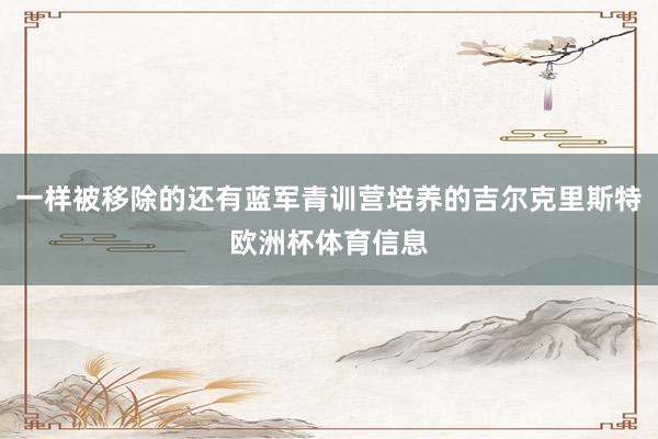 一样被移除的还有蓝军青训营培养的吉尔克里斯特欧洲杯体育信息