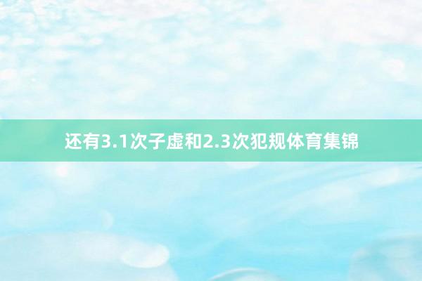 还有3.1次子虚和2.3次犯规体育集锦