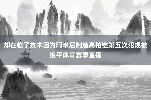 却在临了技术因为阿米尼制造高柏铠第五次犯规被扳平体育赛事直播