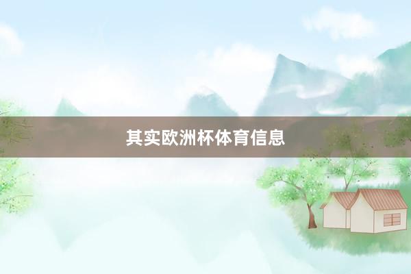 其实欧洲杯体育信息