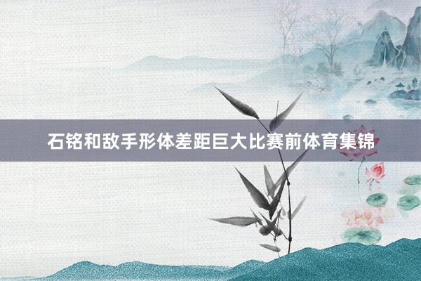 石铭和敌手形体差距巨大比赛前体育集锦
