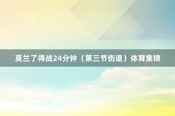 莫兰了得战24分钟（第三节伤退）体育集锦