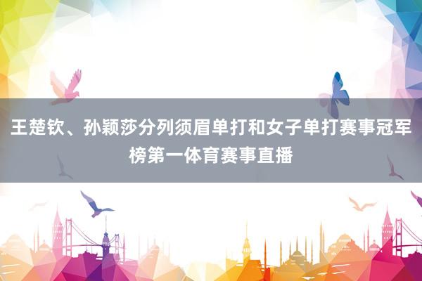 王楚钦、孙颖莎分列须眉单打和女子单打赛事冠军榜第一体育赛事直播
