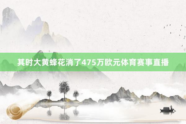 其时大黄蜂花消了475万欧元体育赛事直播