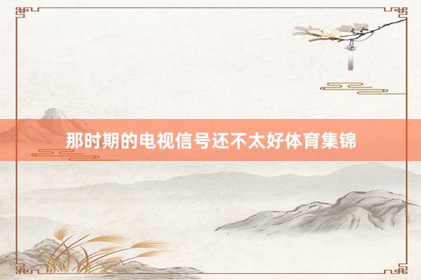 那时期的电视信号还不太好体育集锦