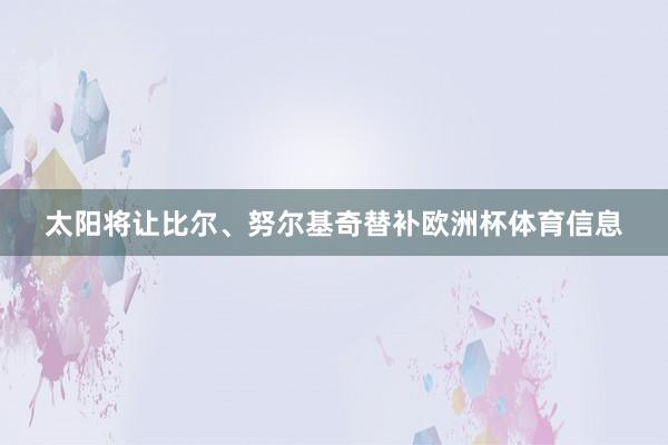 太阳将让比尔、努尔基奇替补欧洲杯体育信息