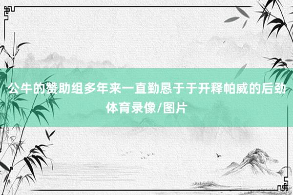 公牛的赞助组多年来一直勤恳于于开释帕威的后劲体育录像/图片