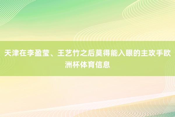 天津在李盈莹、王艺竹之后莫得能入眼的主攻手欧洲杯体育信息
