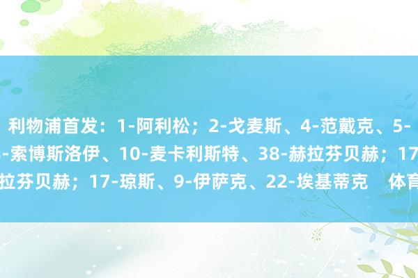 利物浦首发：1-阿利松；2-戈麦斯、4-范戴克、5-科纳特、26-罗伯逊；8-索博斯洛伊、10-麦卡利斯特、38-赫拉芬贝赫；17-琼斯、9-伊萨克、22-埃基蒂克    体育录像/图片