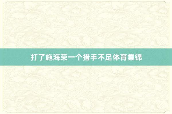 打了施海荣一个措手不足体育集锦