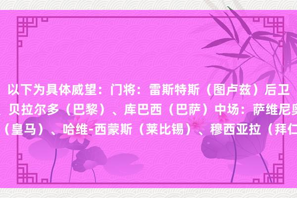 以下为具体威望：门将：雷斯特斯（图卢兹）后卫：科尔维尔（切尔西）、贝拉尔多（巴黎）、库巴西（巴萨）中场：萨维尼奥（曼城）、贝林厄姆（皇马）、哈维-西蒙斯（莱比锡）、穆西亚拉（拜仁）、桑托斯（斯特拉斯堡）、亚马尔（巴萨）时尚：维尔茨（勒沃库森）    体育集锦