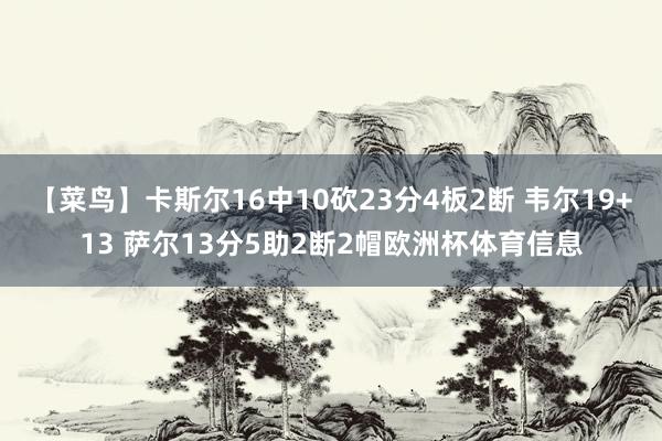 【菜鸟】卡斯尔16中10砍23分4板2断 韦尔19+13 萨尔13分5助2断2帽欧洲杯体育信息