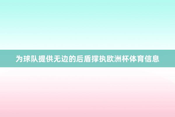 为球队提供无边的后盾撑执欧洲杯体育信息