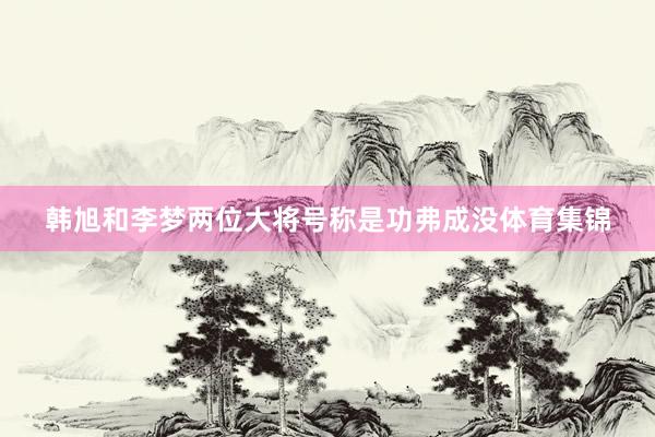 韩旭和李梦两位大将号称是功弗成没体育集锦