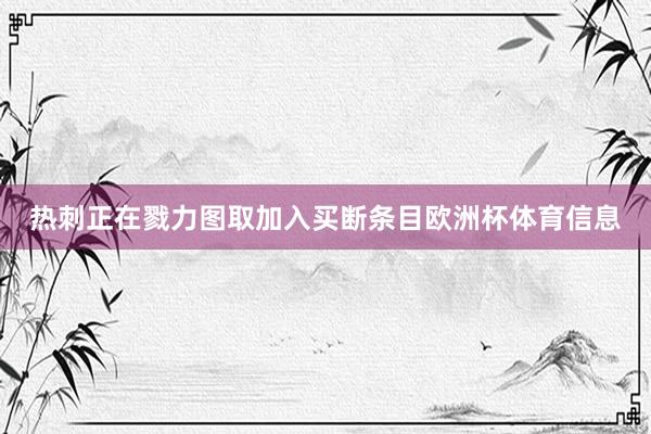 热刺正在戮力图取加入买断条目欧洲杯体育信息