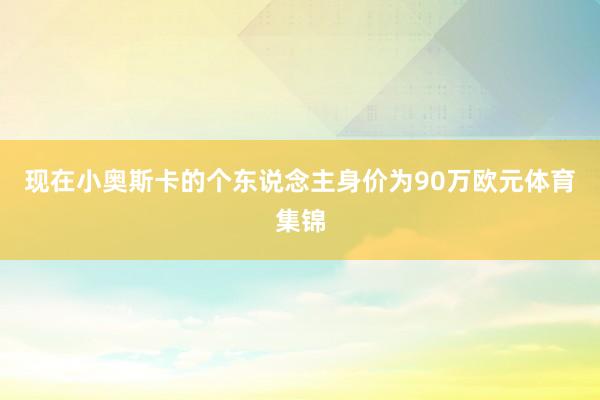 现在小奥斯卡的个东说念主身价为90万欧元体育集锦