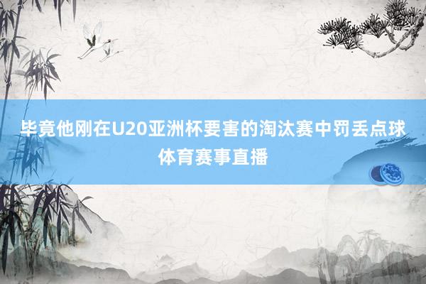 毕竟他刚在U20亚洲杯要害的淘汰赛中罚丢点球体育赛事直播