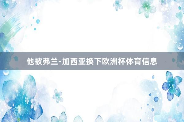 他被弗兰-加西亚换下欧洲杯体育信息