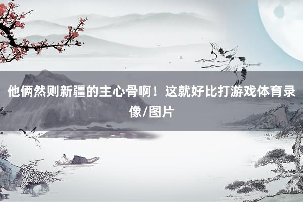 他俩然则新疆的主心骨啊！这就好比打游戏体育录像/图片