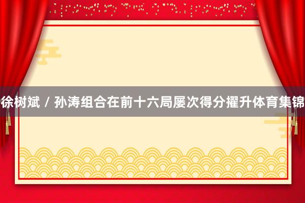 徐树斌 / 孙涛组合在前十六局屡次得分擢升体育集锦