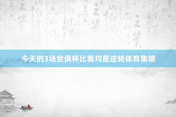 今天的3场世俱杯比赛均是逆转体育集锦