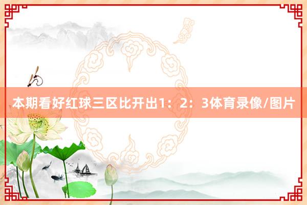 本期看好红球三区比开出1：2：3体育录像/图片