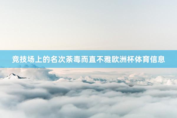 竞技场上的名次荼毒而直不雅欧洲杯体育信息