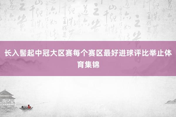 长入髻起中冠大区赛每个赛区最好进球评比举止体育集锦