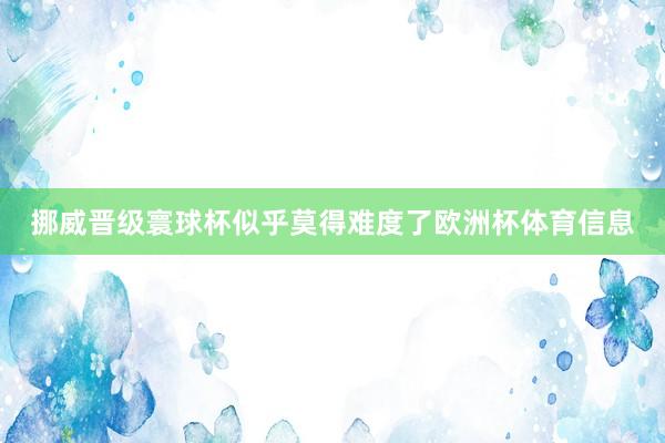 挪威晋级寰球杯似乎莫得难度了欧洲杯体育信息