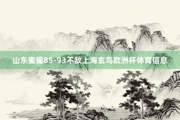 山东蜜獾85-93不敌上海玄鸟欧洲杯体育信息
