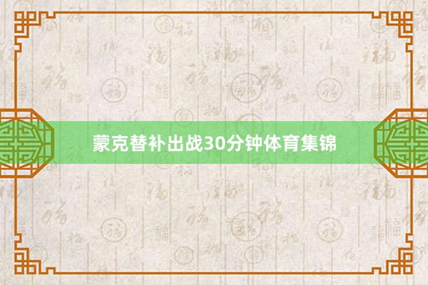 蒙克替补出战30分钟体育集锦