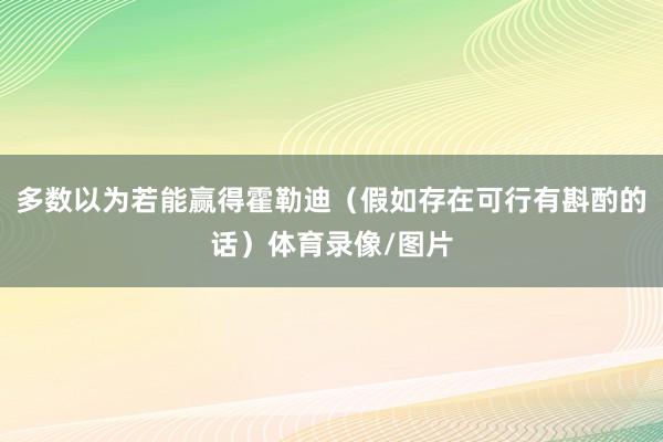 多数以为若能赢得霍勒迪（假如存在可行有斟酌的话）体育录像/图片