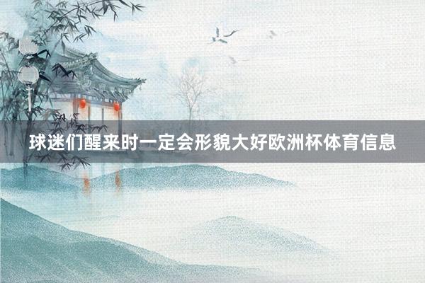 球迷们醒来时一定会形貌大好欧洲杯体育信息