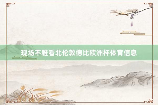 现场不雅看北伦敦德比欧洲杯体育信息