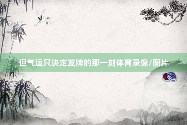 但气运只决定发牌的那一刻体育录像/图片