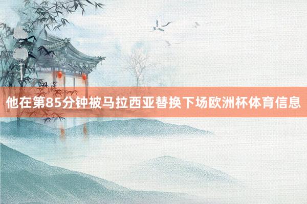 他在第85分钟被马拉西亚替换下场欧洲杯体育信息