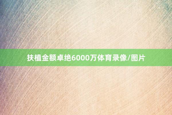 扶植金额卓绝6000万体育录像/图片