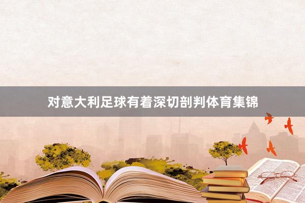 对意大利足球有着深切剖判体育集锦