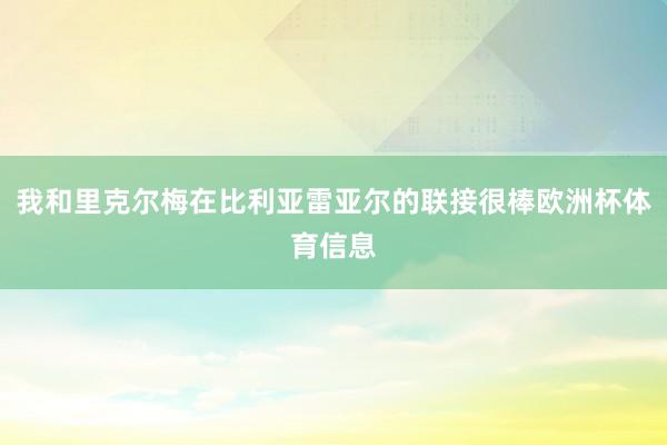 我和里克尔梅在比利亚雷亚尔的联接很棒欧洲杯体育信息